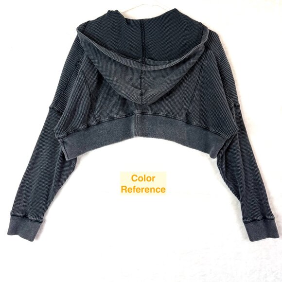 Urban Outfitters Out From Under Felicity Thermal Waffle Hoodie Cropped Sweater S - Picture 3 of 7